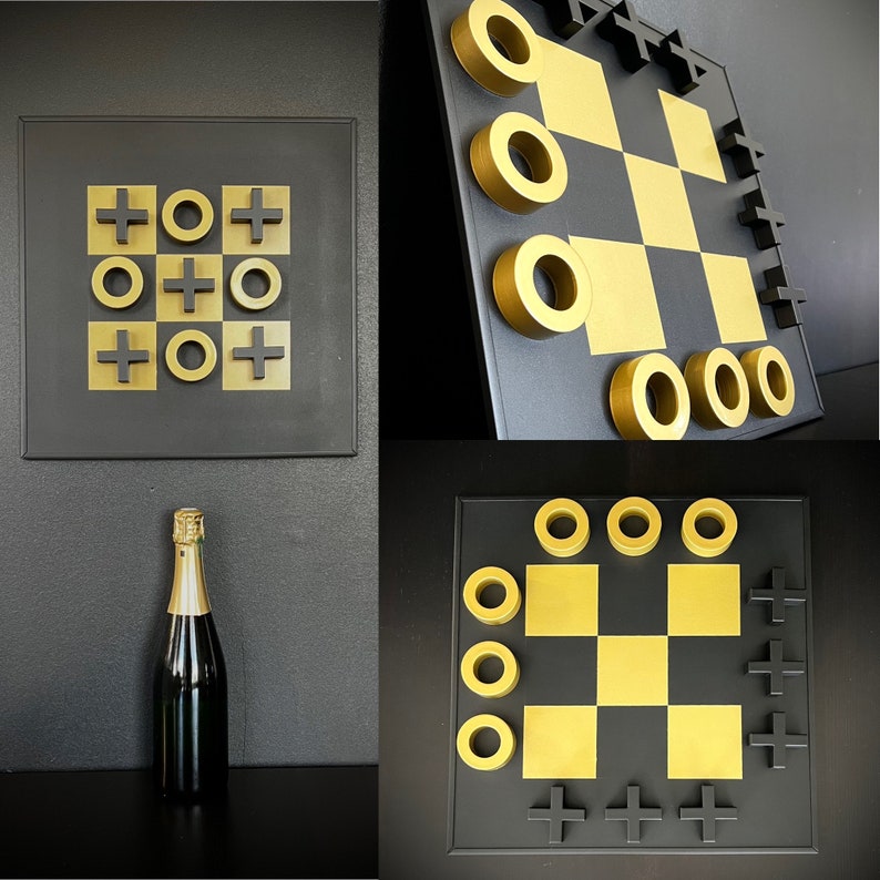 Magnetic Wall Tic Tac Toe Game – Modern Wall Decor – No-drill Hanging ...