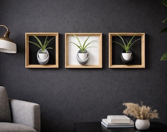 Wall Frame with Magnetic Plant wood  Holder – Natural & Modern Décor