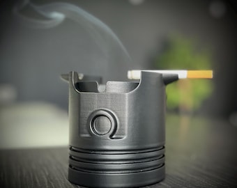 Piston Ashtray 2-in-1 – Industrial Decor & Hidden Storage Box – Unique Gift for Men – Custom Color Option