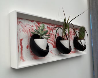 Panoramic plant frame | Magnetic ceramic pot frame | Adjustable frame | White background design
