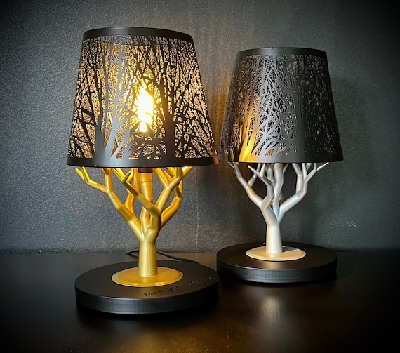 Decorative Tree Lamp Designer Metal Lampshade Table Lamp Customizable Base Table Lamp Etsy Canada