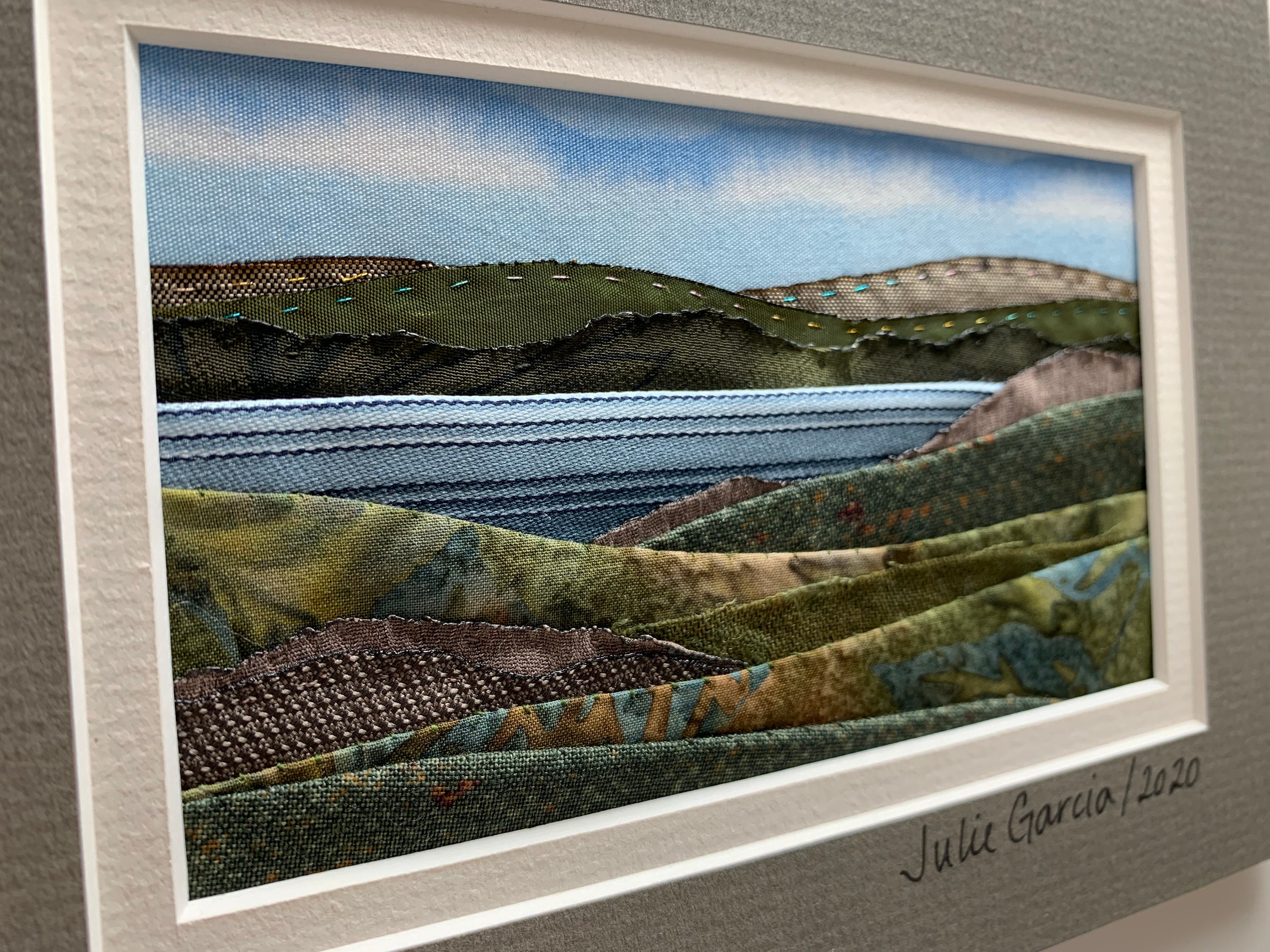 Fabric landscape with easel Hand stitched wall art in 5X7 Etsy