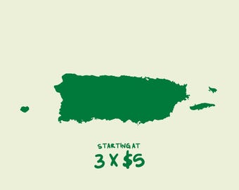 Puerto Rico Island Authentic Green Sticker