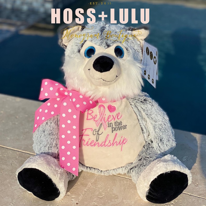 Custom Cancer Stuffed Animal Breast Cancer Think Pink Etsy