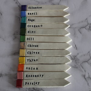 Herb Markers, Garden Sticks, Ceramic Garden Markers
