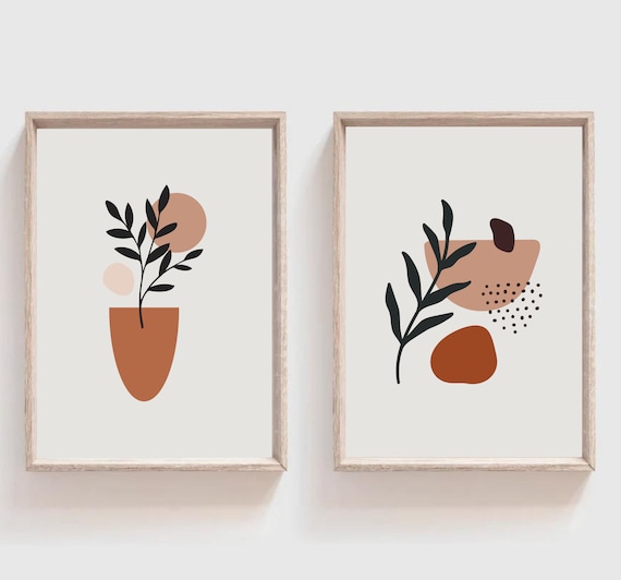 Abstract Art, Abstract Plants, Plant Art, Modern Art, Boho, Bohemian Decor,  Wall Decor, Wall Art, Print, Art Print, Shapes, Plant Lovers - Etsy