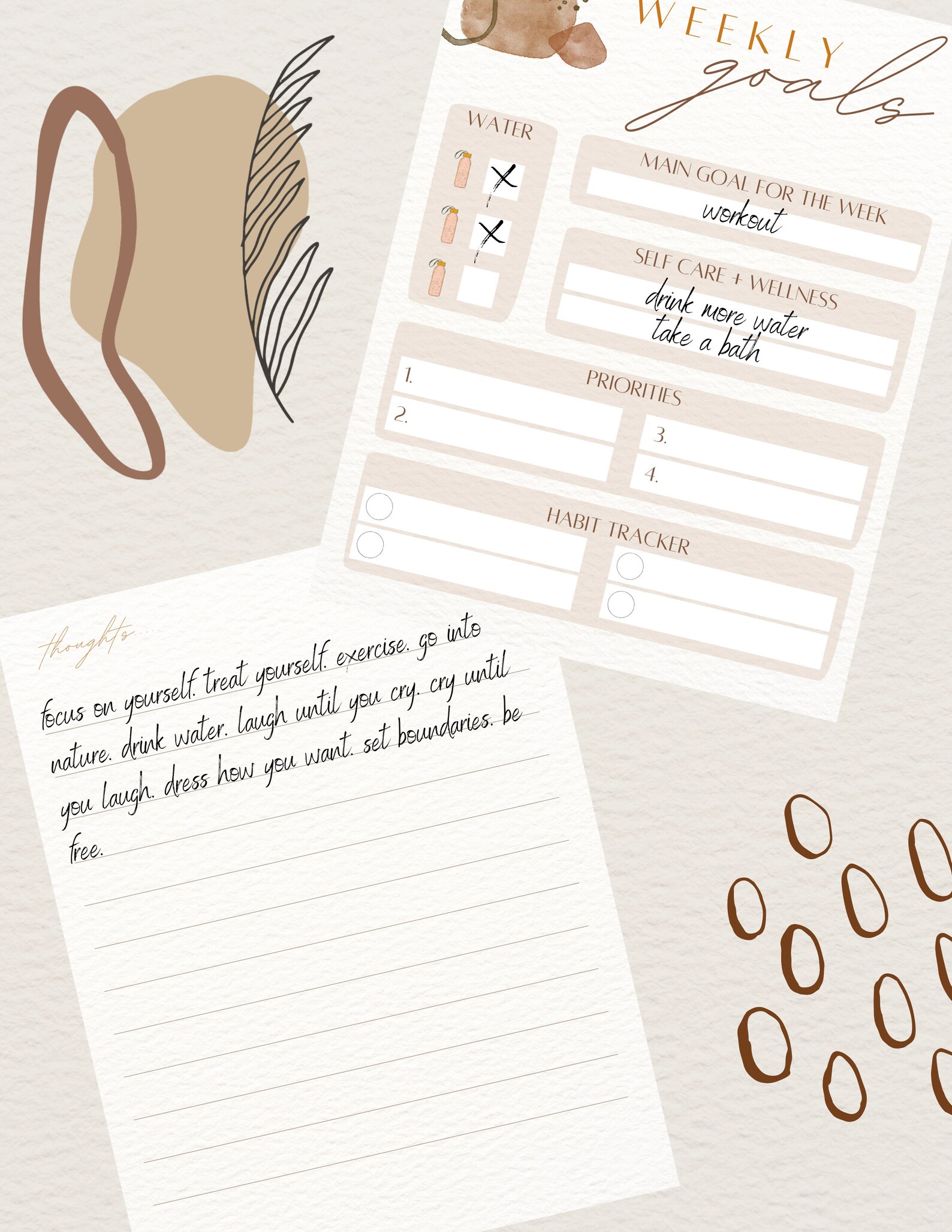 Boho Printable Daily Planner Bundle - Etsy