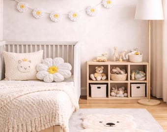 Chique madeliefjesslinger: bloemen kinderkamerdecoratie, babyshower, boho kinderkamer wanddecoratie, lente.