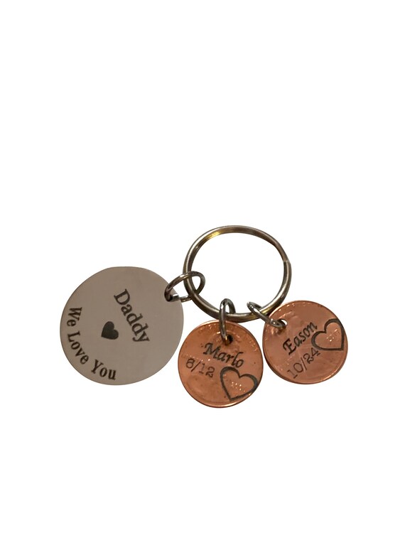 Engraved Penny Keychain Custom Penny Keychain Penny Name Etsy