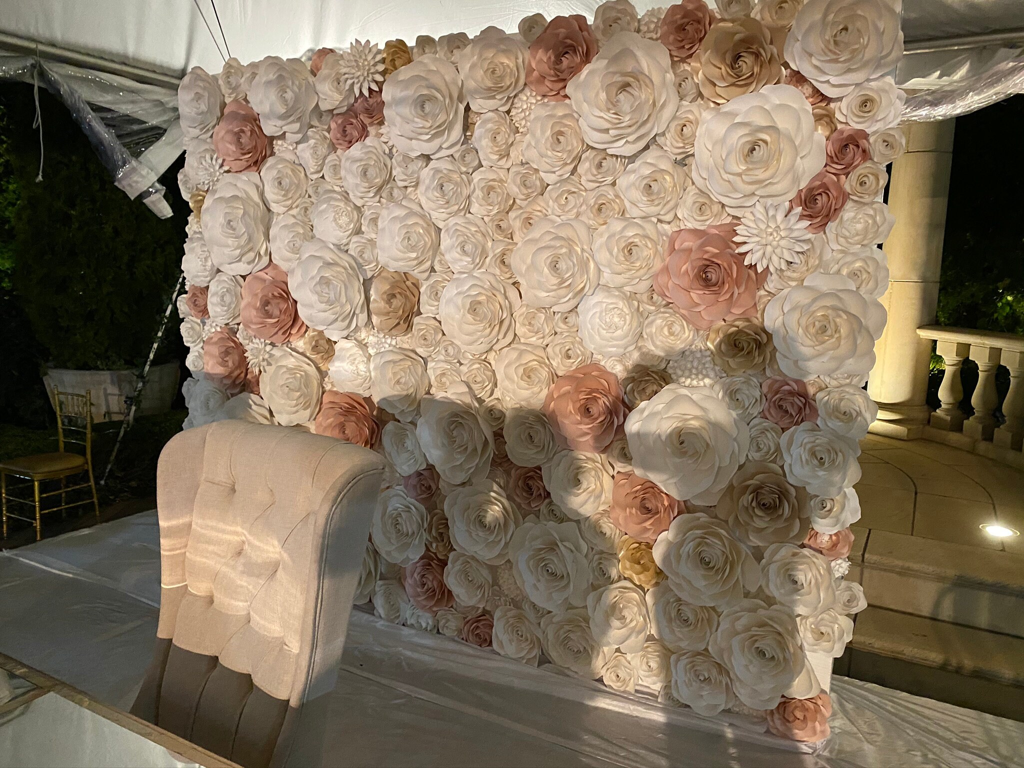 Paper Flower Backdrop Rental Elegant Wedding Paper Flowers Etsy