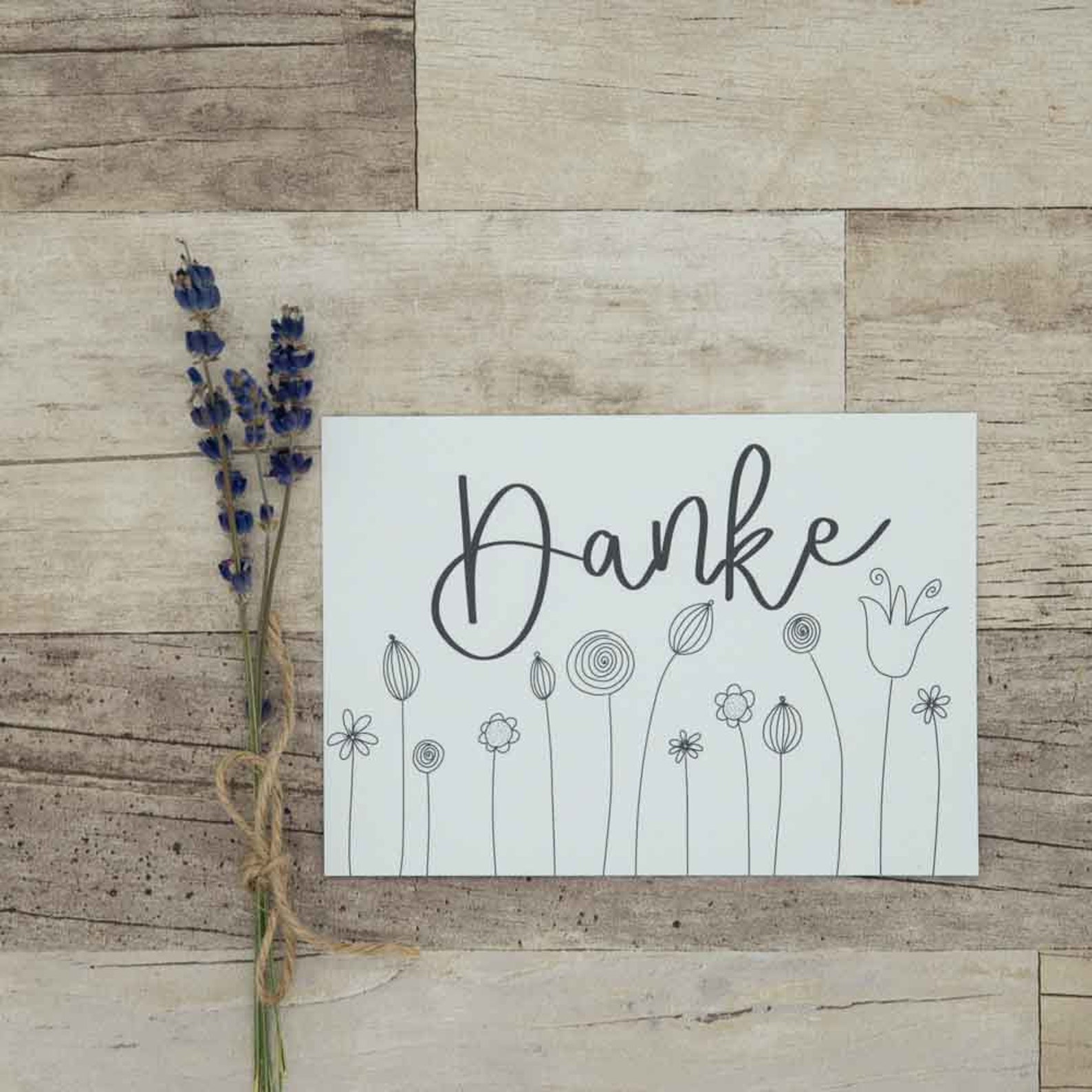 Postkarte Danke Etsy