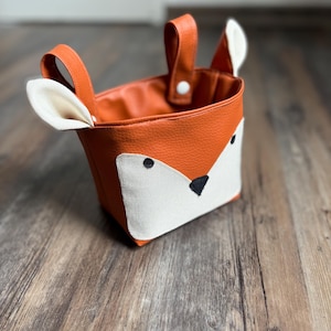 Handlebar bag bicycle children scooter basket bag balance bike fox imitation leather