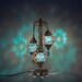 Turkish Moroccan Mosaic Table Lamp, 3 Globes Bohemian Bedside lamp 