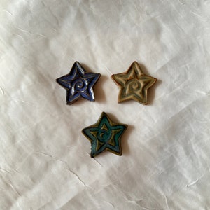 Ceramic refrigerator magnets | handmade magnets | handmade ceramics | star magnets