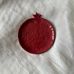 Handmade ceramic pomegranate jewelry dish | trinket dish | ring dish | stoneware