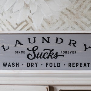 Laundry Sucks | Laundry Room Decoration | Wood Sign | Laundry Room Sign | Housewarming Gift | Farmhouse Laundry