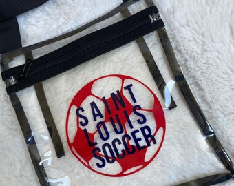 Stadium Approved Bag | St. Louis City Soccer | Stadium Purse | Clear Bag | Game Day Bag | Adjustable Strap | Stadium Bag | Clear Purse