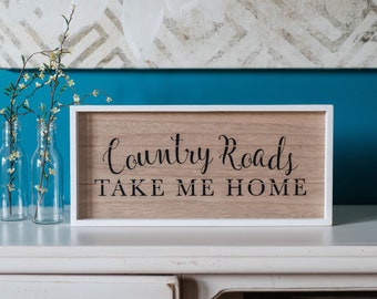 Country Road | Take me Home | Framed Wood Sign | Home Decor | Country Life | Rustic Wood Sign | Farmhouse