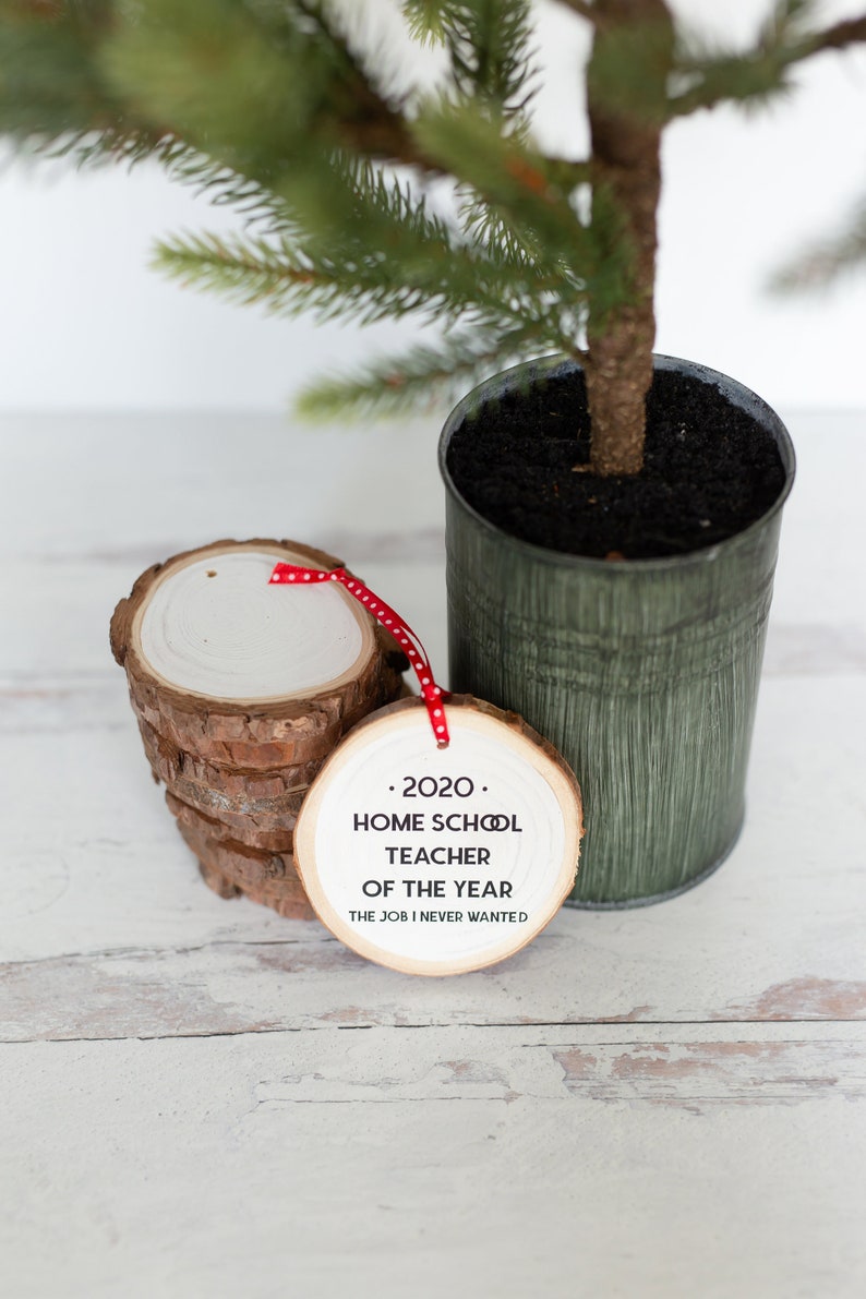 2023 Homeschool Teacher of the Year Christmas Ornament COVID-19 Corona Virus Wood Covid Ornament Funny Gift Quarantine image 3