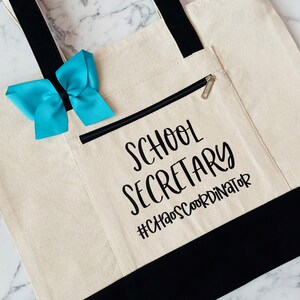 School Secretary | Secretary Gift  | Secretary Tote Bag | Chaos Coordinator | Canvas Tote | Christmas Gift