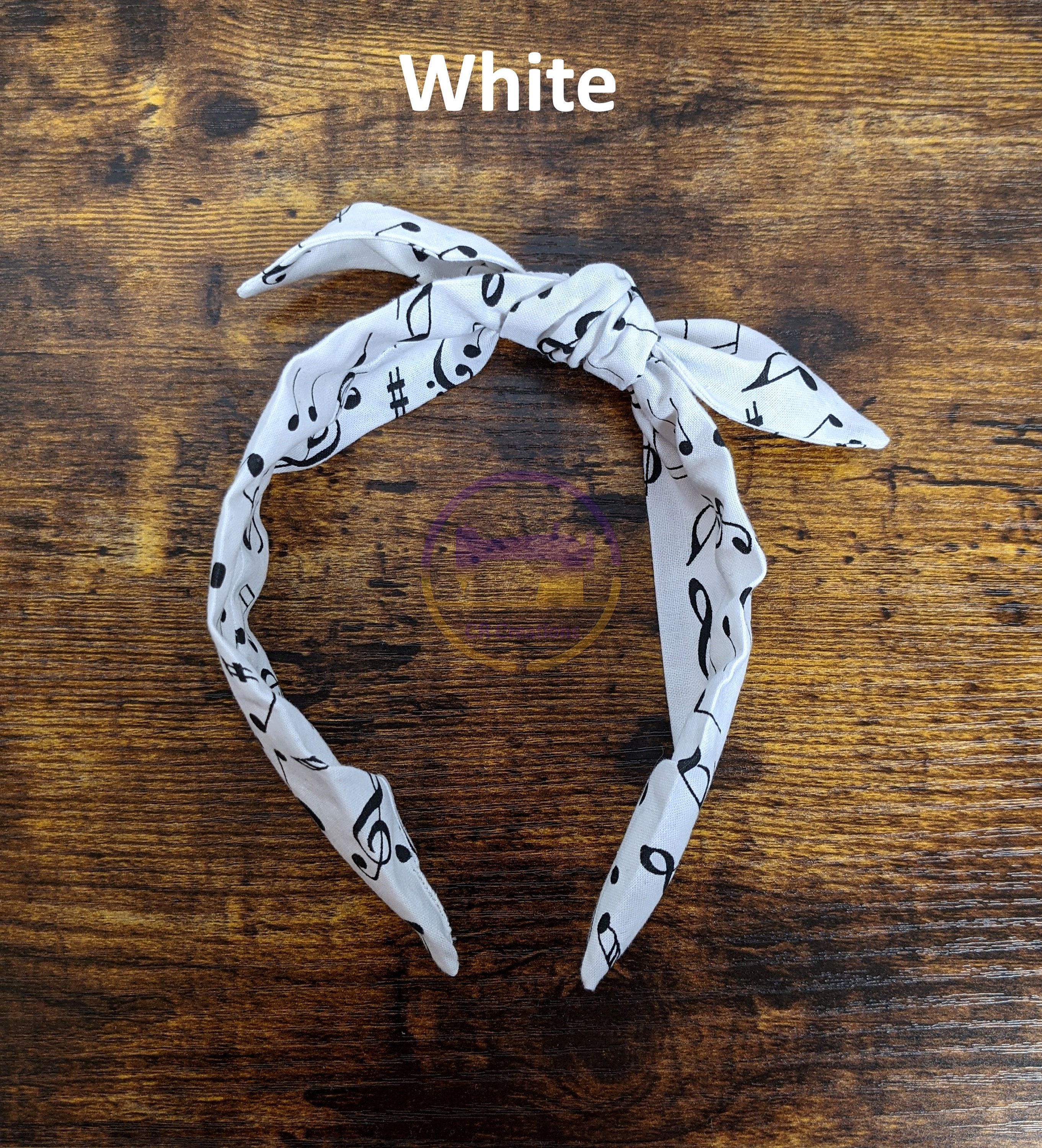 Music Notes Print Headband, Rockabilly Headband, Top Knot Headband, Bow ...
