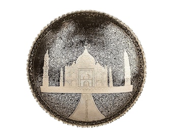 Brass decorative bowl/ Fruit bowl With Taj Mahal