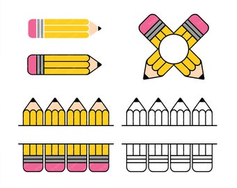 Download Split Pencils Svg Etsy