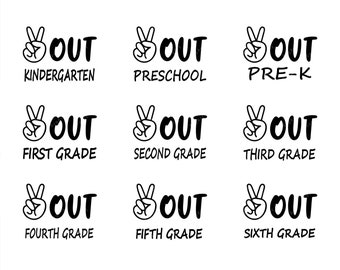 Download Peace Out First Grade Svg Etsy