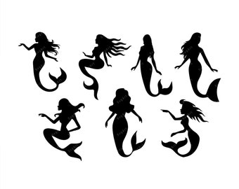 Download Mermaid Silhouette Svg Etsy