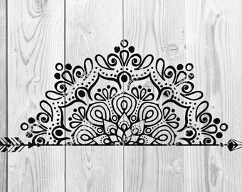 Download Mandala Half Svg For Silhouette - Layered SVG Cut File