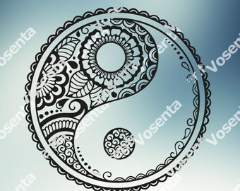 Download Yin Yang Mandala Svg Yin Yang Mandala Vector Svgs Flower Etsy