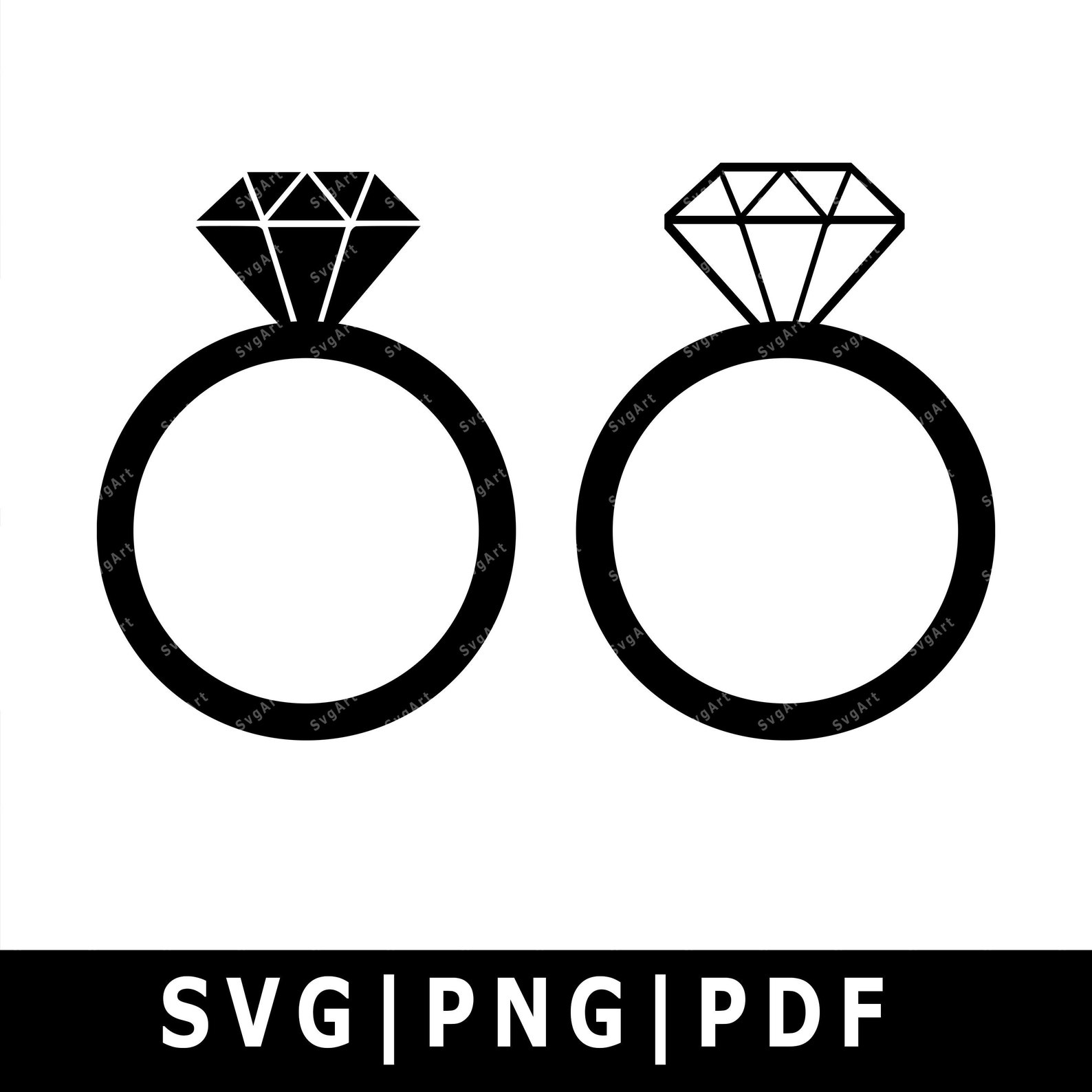 Wedding Ring SVG PNG PDF Cricut Silhouette Cricut svg Etsy
