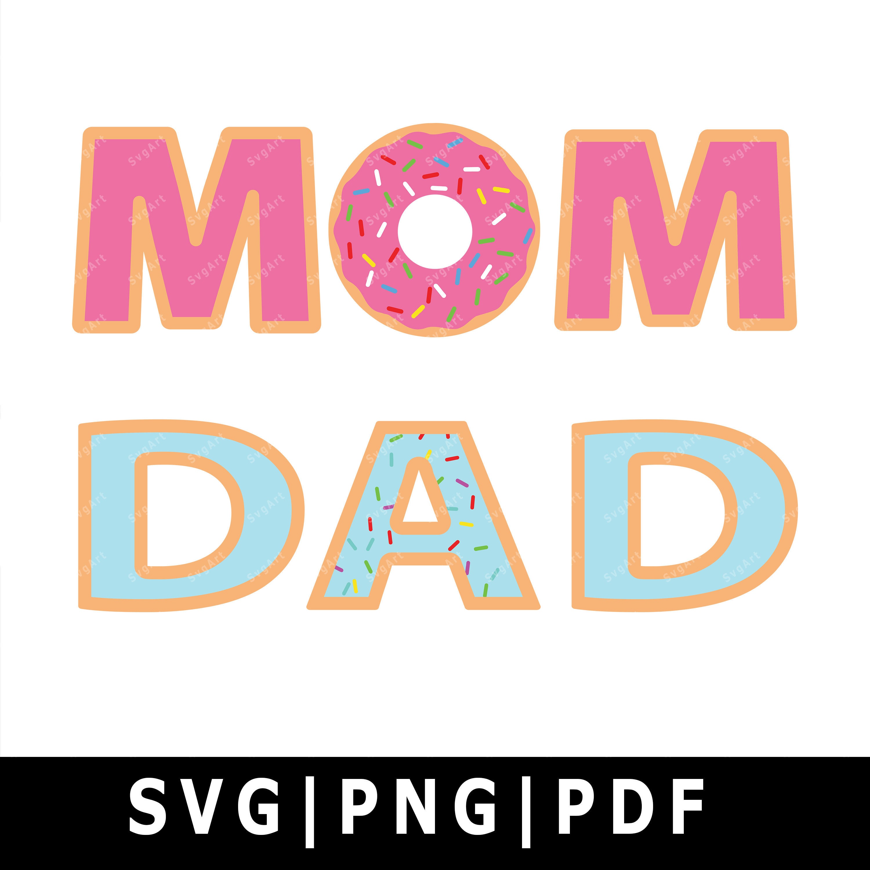 Download Donut Mom Svg Donut Dad svg PNG PDF Cricut Cricut svg | Etsy