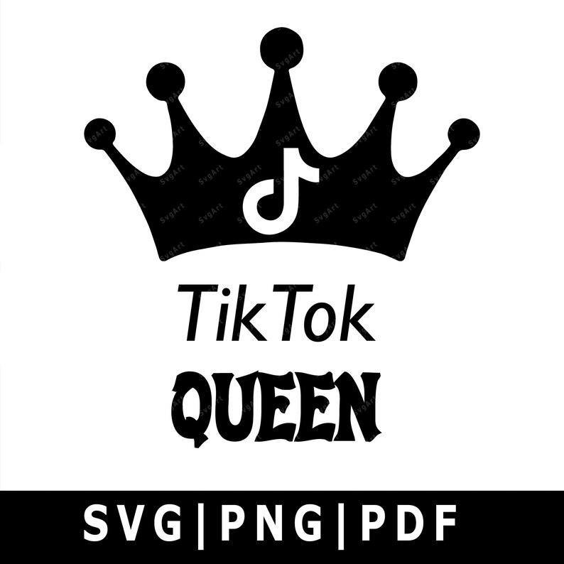 Download Tiktok Queen SVG PNG PDF Cricut Silhouette Cricut svg | Etsy