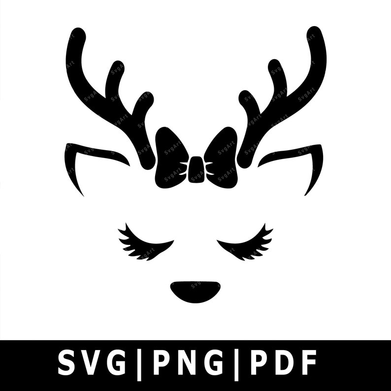 Reindeer Face SVG PNG PDF Cricut Silhouette Cricut svg | Etsy