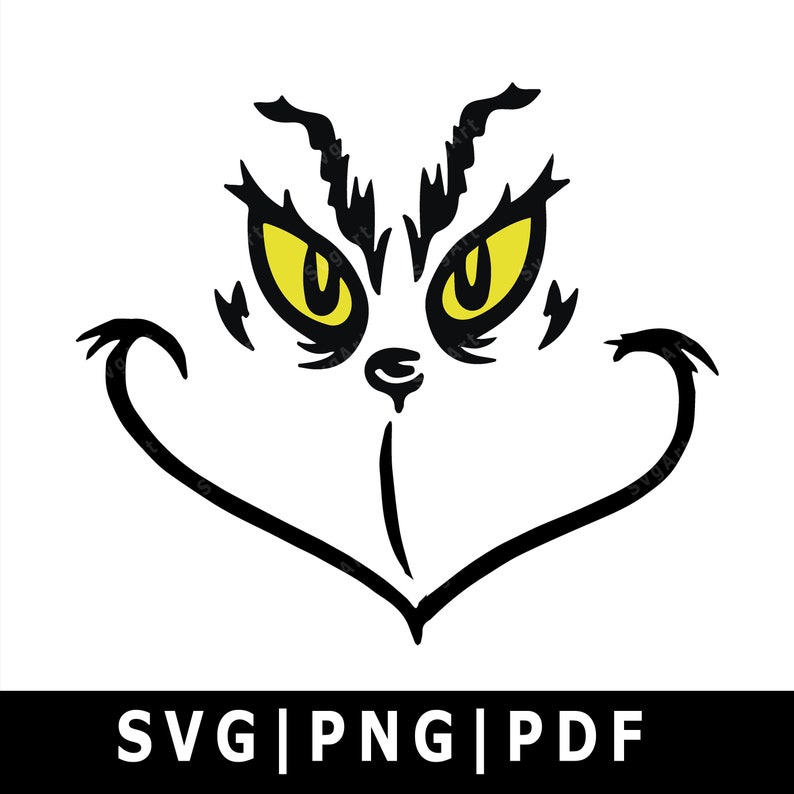 Download Grinch Face SVG PNG PDF Cricut Silhouette Cricut svg | Etsy