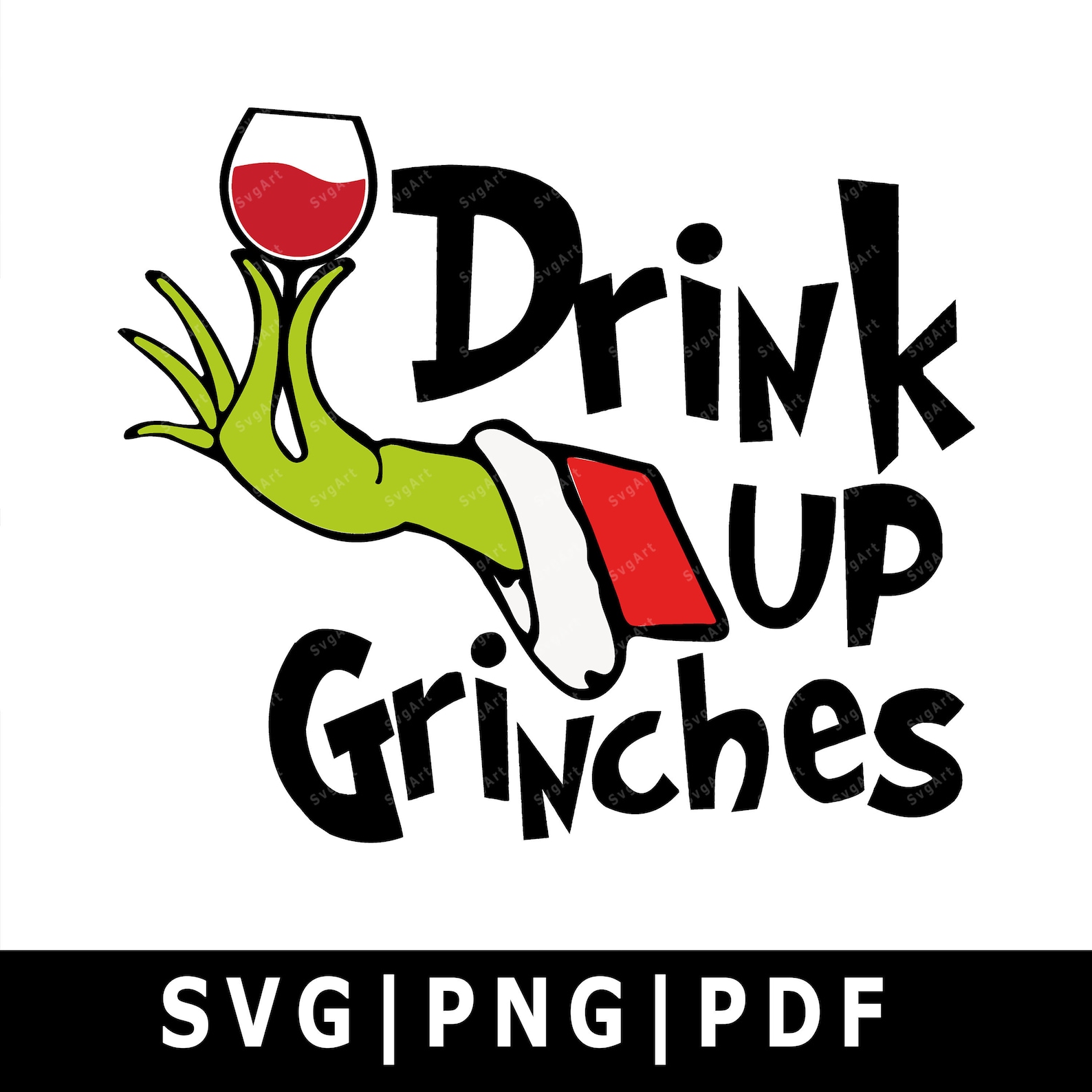 Drink Up Grinches SVG PNG PDF Cricut Silhouette Cricut | Etsy