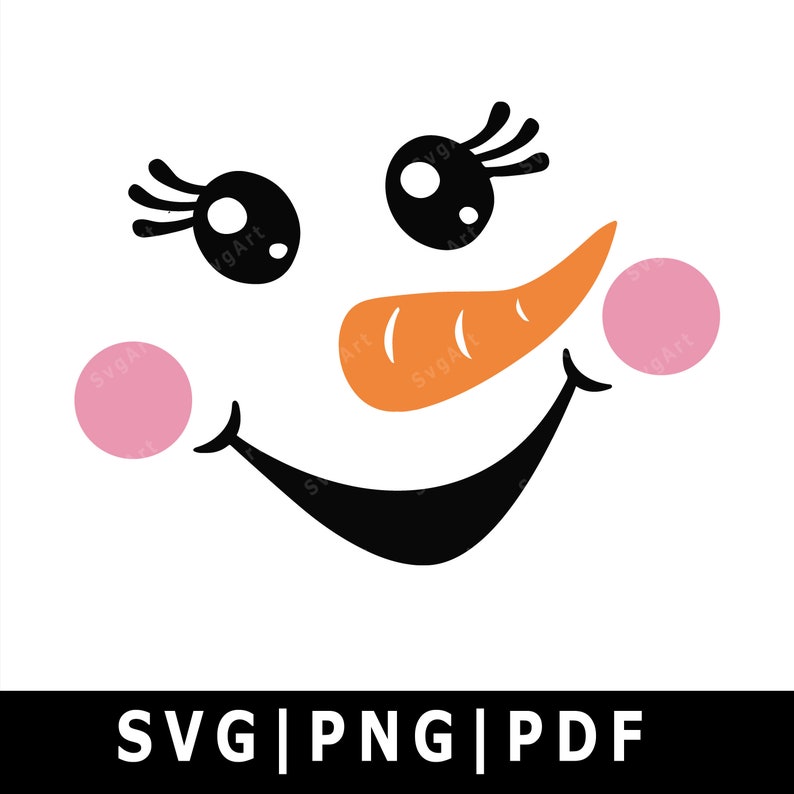 Download Snowman Face Svg PNG PDF Cricut Silhouette Cricut svg | Etsy