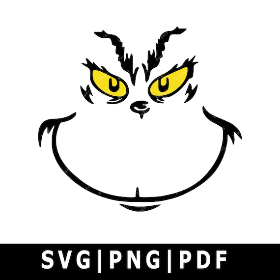 Grinch Face SVG PNG PDF Cricut Silhouette Cricut svg | Etsy