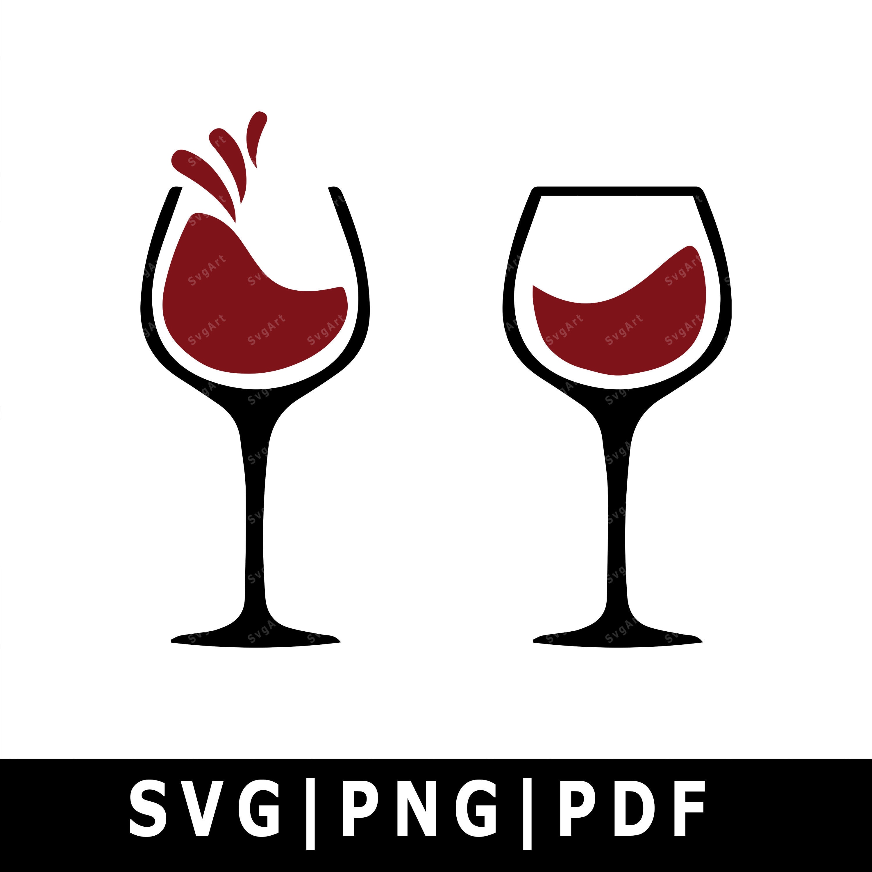 Red Wine Glass SVG PNG PDF Cricut Silhouette Cricut svg  Etsy