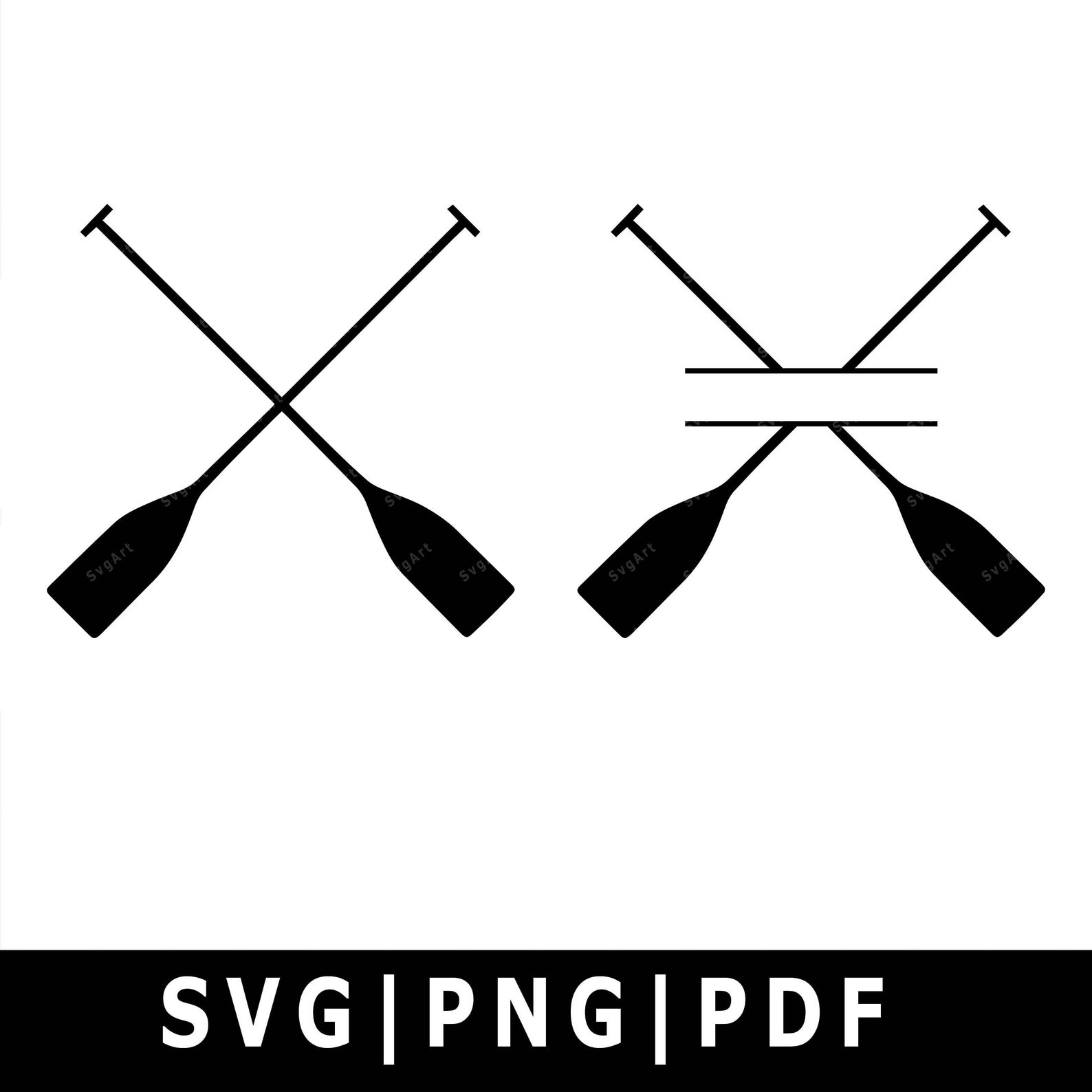 Crossed Paddles SVG PNG PDF Cricut Silhouette Cricut svg Etsy