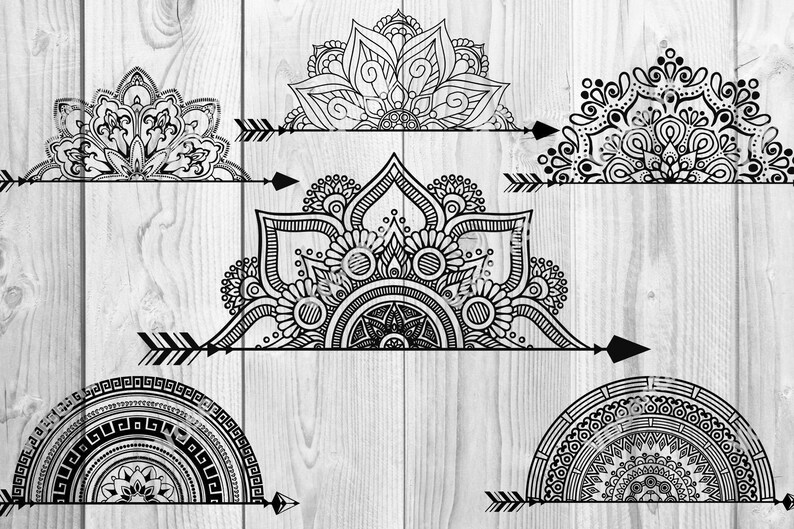 Download Half Mandala Bundle SVG PNG PDF Cricut Silhouette Cricut ...
