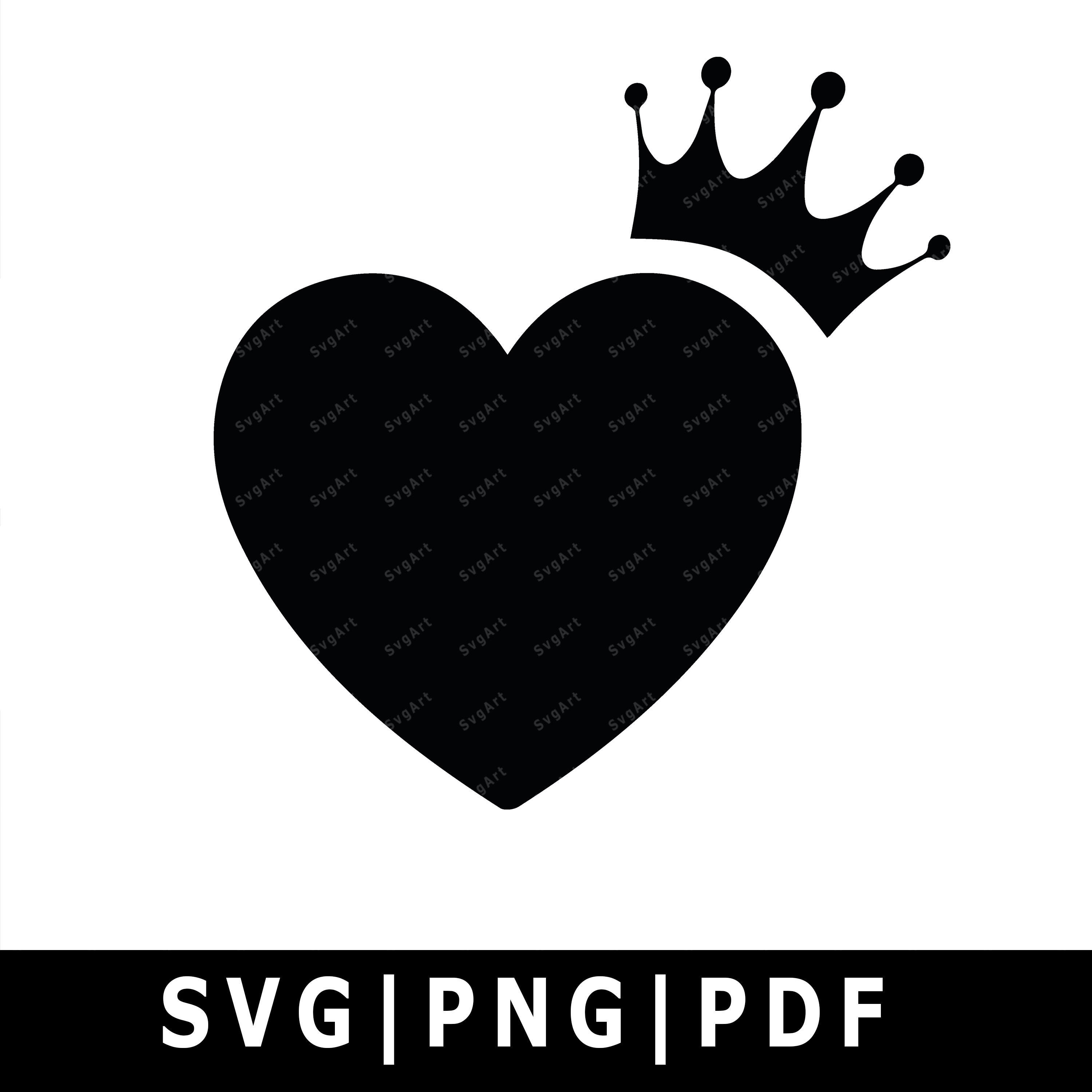 Download Heart Crown svg PNG PDF Cricut Silhouette Cricut svg | Etsy