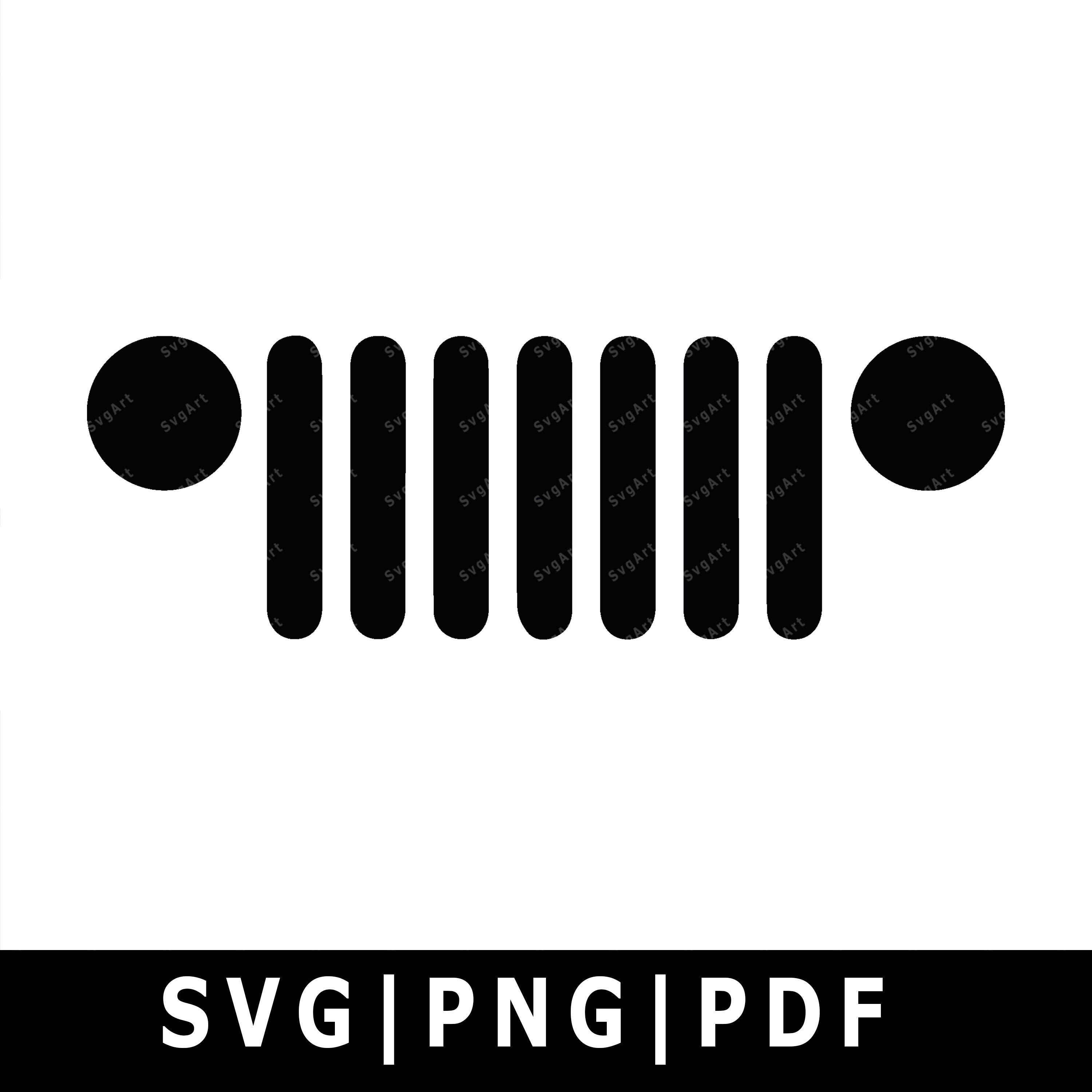 Jeep Grill SVG PNG PDF Cricut Silhouette Cricut svg Jeep Etsy