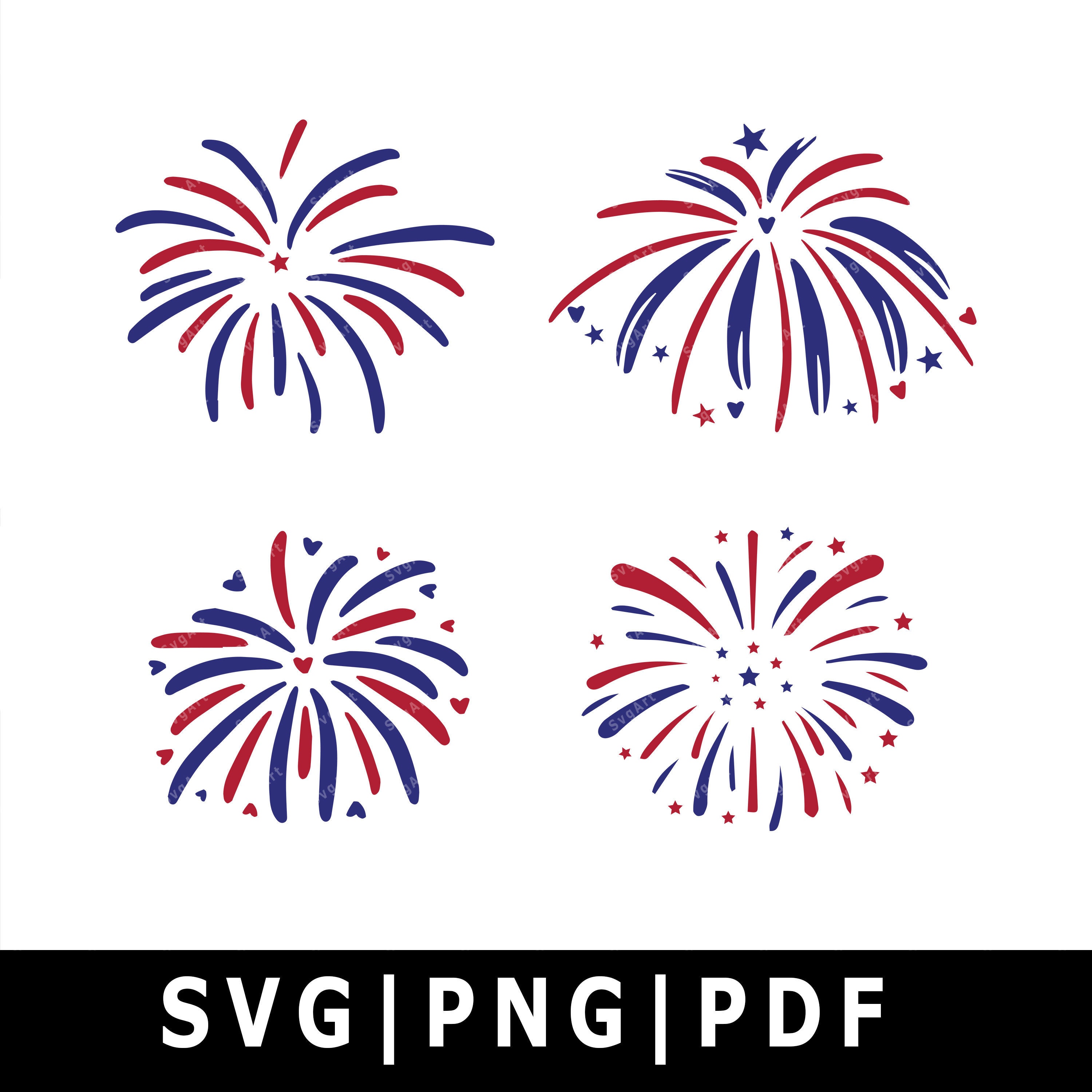 Fireworks 4th of july SVG, PNG, PDF, Cricut, Cricut svg, Silhouette s…