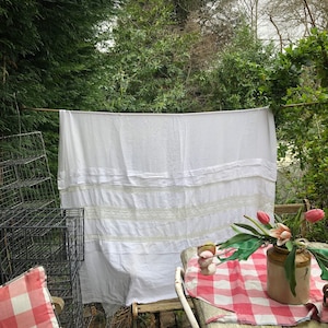 Antique  French muslin curtain