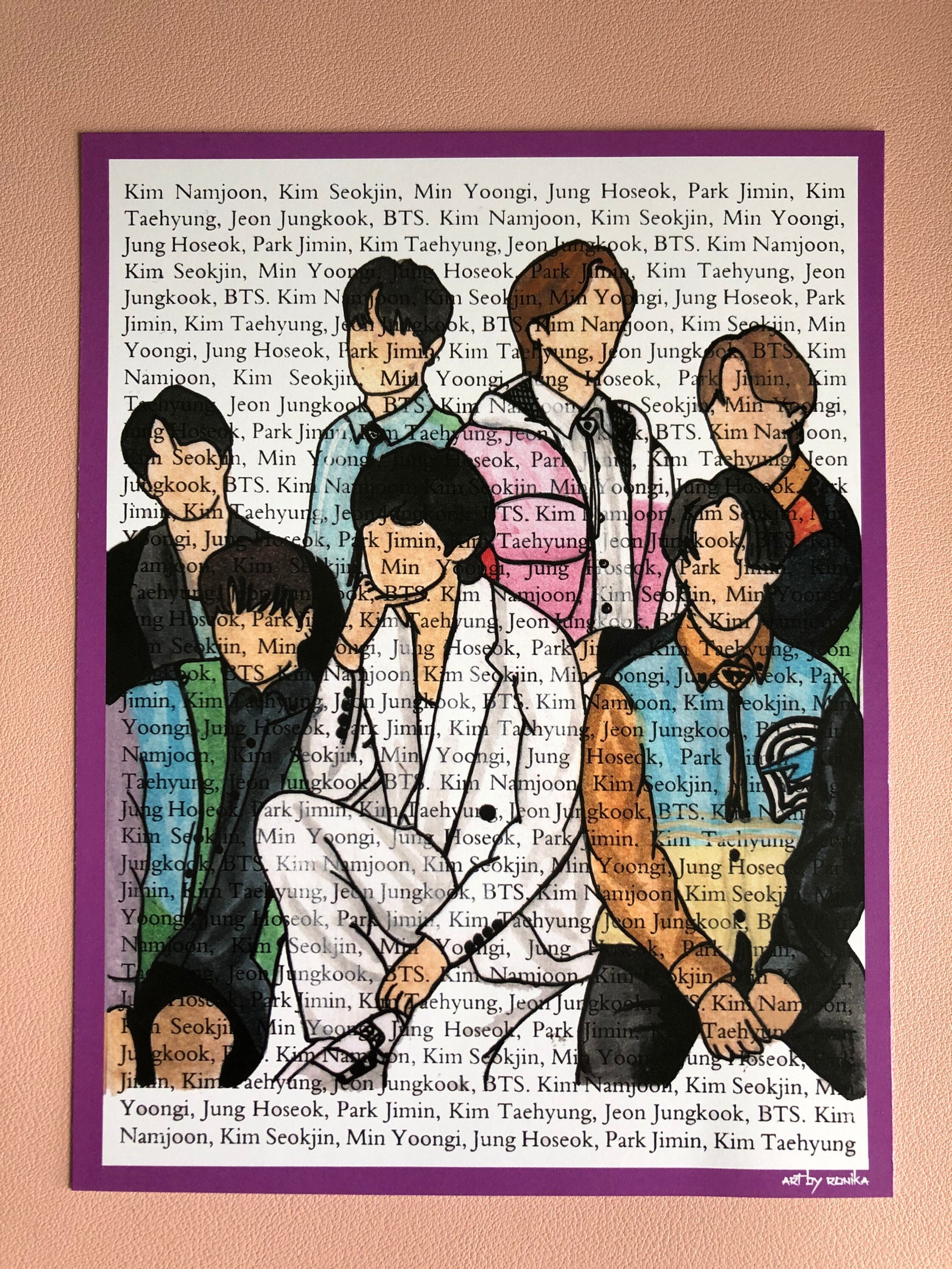 BTS, OT7, A5, art, prints, kpop, bts army, gift, decor, aesthetics, j…