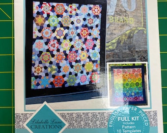 Southern Aurora English Paper Piecing Quilt Kit by Lilabelle Lane Creations Sharon Burgess EPP Full Kit