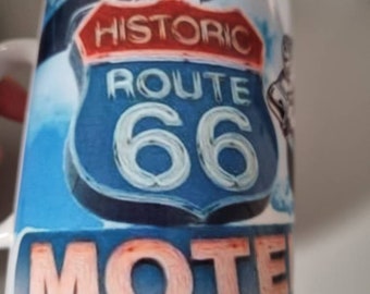 Route 66 car mug, gift idea, car, mechanic, printed mug, mug for him, custom mugs, classic car, vintage. stocking filler, motorcar gift,