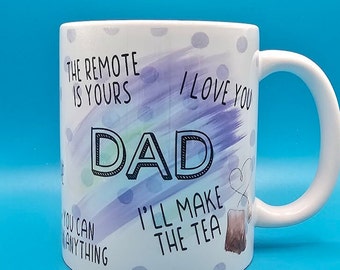 Dad printed mug, father's day gift idea, i love you dad, bbq, birthday gift, dad, cup, you're the best, beer, small gift idea, for him, dad